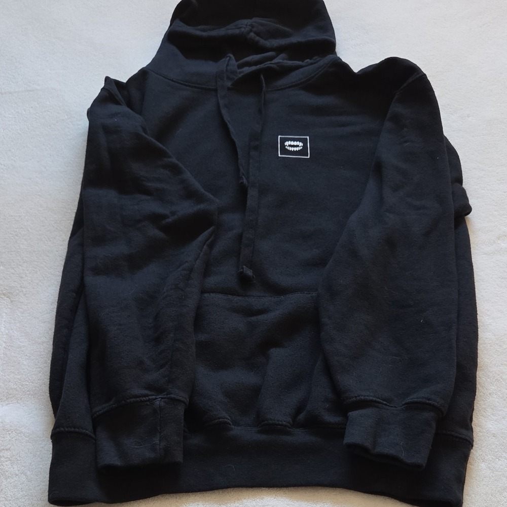 Chomp Black Fleece Graphic Pullover Hoodie Men's Medium Logo Print Regular Fit